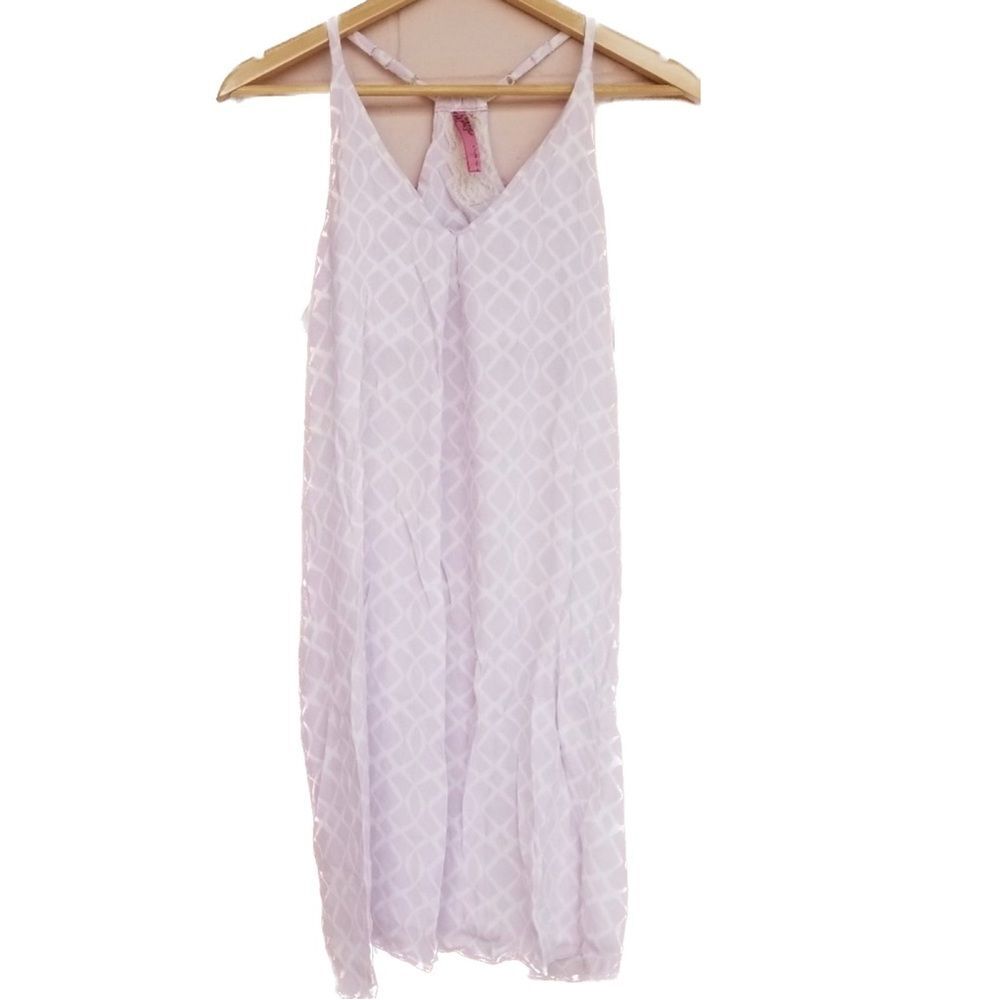 Cinnamon Girl Hawaii Sleeveless Geometric Racer Back V Neck Flowy Mini Dress XS